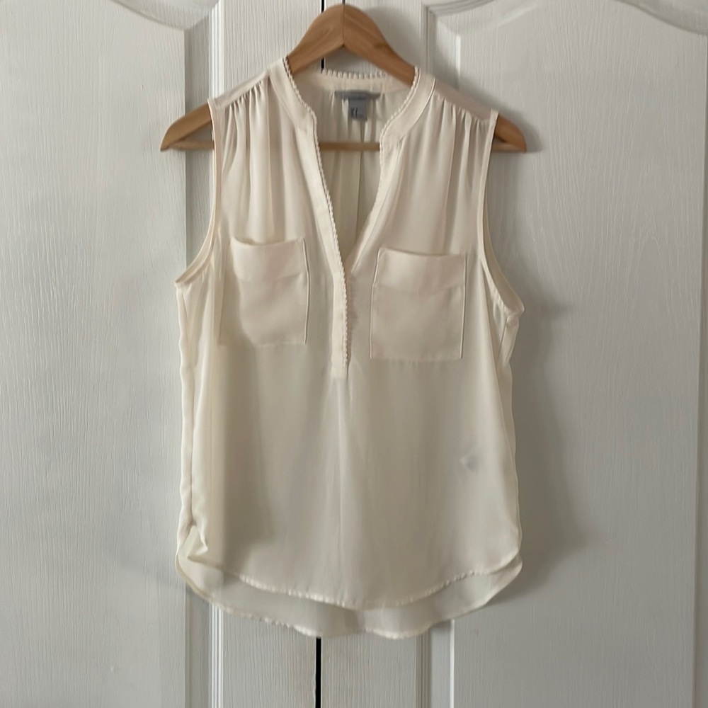 H&M sleeveless cream shirt SIZE 8